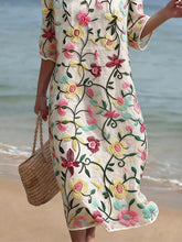 Load image into Gallery viewer, Women's Casual Floral Print Round Neck Dress