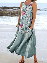 Load image into Gallery viewer, Women's Floral Art Print Pocket Casual Resort Comfort Maxi Dress