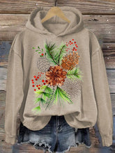 Load image into Gallery viewer, Women's Christmas Pine Nut Print Hooded Sweatshirt