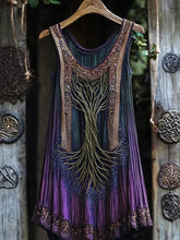 Load image into Gallery viewer, Vintage Celtic Tree Gradient Lace Linen Tank Top