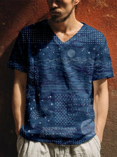 Load image into Gallery viewer, Men's Vintage Japanese Sashiko Art Linen T Shirt