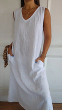 Load image into Gallery viewer, V-neck Belted Waist Dress