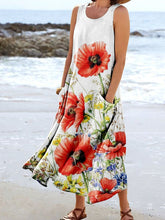 Load image into Gallery viewer, Women's Floral Art Print Pocket Casual Resort Comfort Maxi Dress