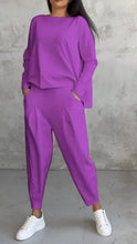 Load image into Gallery viewer, Casual Round Neck Long Sleeve Two Piece Suit