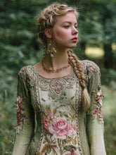 Load image into Gallery viewer, Vintage Celtic Mythology Floral Pattern Women's Long Sleeve Shirt