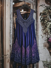 Load image into Gallery viewer, Vintage Celtic Pattern Gradient Linen Tank Dress