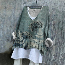 Load image into Gallery viewer, Retro Floral Embroidered Art Linen Blend Tunic