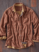 Load image into Gallery viewer, Men's Vintage Western Check Long Sleeve Shirt