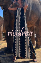 Load image into Gallery viewer, Take A Trip Ethnic Print Backless A-line Maxi Dress