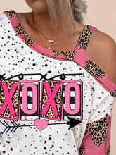 Load image into Gallery viewer, Women's Valentine's Day XOXO Off-Shoulder Balloon Sleeve Top