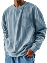 Load image into Gallery viewer, Men's Fashionable Round Neck Casual Pocket Long Sleeve Top