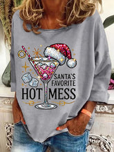 Load image into Gallery viewer, Women&#39;s Christmas Santa&#39;s Favorite Hot Mess Printed Casual Sweatshirt