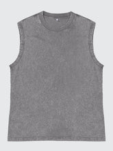 Load image into Gallery viewer, Men's 100% Cotton Washed And Distressed Vintage Round Neck Sleeveless Sports Tank Top