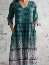 Load image into Gallery viewer, Women's Retro Ethnic Printed Casual Cotton Dress
