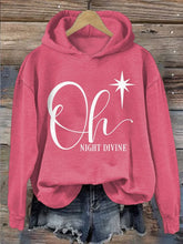 Load image into Gallery viewer, Women&#39;s Christmas Oh Night Divine Printed Casual Hoodie