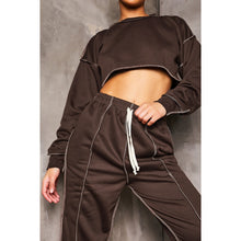 Load image into Gallery viewer, Casual Crop Top And Pants Sports Suit