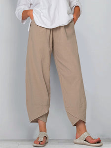 Greattioa-Women Cotton Pants Spring Summer Casual Pants