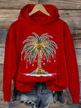 Load image into Gallery viewer, Women&#39;s Christmas Palm Tree Printed Casual Hoodie