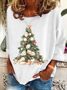 Women's Christmas Tree Print Casual Sweatshirt