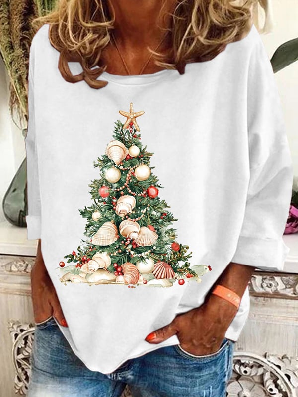 Women's Christmas Tree Print Casual Sweatshirt