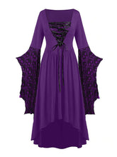 Load image into Gallery viewer, Halloween Skull Lace Tie Irregular Dress