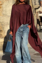 Load image into Gallery viewer, Women's Irregular Hem Satin Top