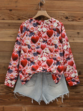 Load image into Gallery viewer, 3D Valentine's Day Heart &amp; Floral Pattern Pullover Sweatshirt