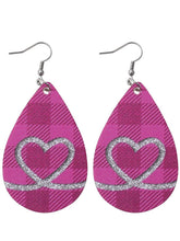 Load image into Gallery viewer, Valentine's Day Plaid Love Drop Earrings