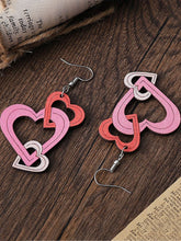 Load image into Gallery viewer, Valentine's Day Hollow Heart Series Wooden Earrings