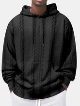Load image into Gallery viewer, Men's Autumn Casual Solid Color Jacquard Comfortable Hooded Long-sleeved Sweatshirt