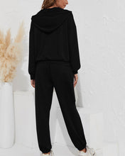 Load image into Gallery viewer, V-Neck Strappy Hooded Sweatshirt Set