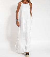 Load image into Gallery viewer, Elegant Solid Color Cotton Linen Sleeveless Long Dress