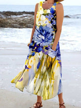 Load image into Gallery viewer, Women's Oil Painting Floral Pattern Tank Top Dress