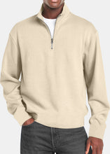 Load image into Gallery viewer, Men's Autumn Simple Vertical Strip Comfortable Zipper Long-sleeved Polo Shirt