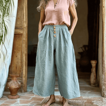 Load image into Gallery viewer, Women's Linen Solid Color 9-point Harem Trouser Pants