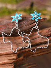 Load image into Gallery viewer, 💙texas Strong💪texas Flower Turquoise Inlaid Ethnic Style Earrings