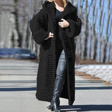 Load image into Gallery viewer, Wearshes Chunky Knit Long Hooded Cardigan