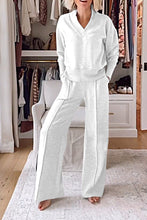 Load image into Gallery viewer, Women's Solid Color V-neck Top &amp; Pants Two-piece Set