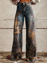 Load image into Gallery viewer, Women's Vintage Print Casual Wide Leg Pants