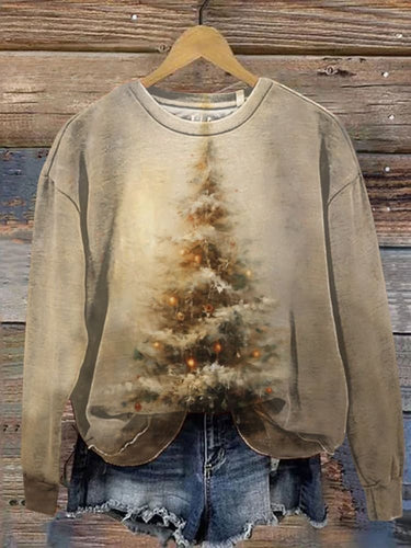 Christmas Tree Art Print Casual Sweatshirt