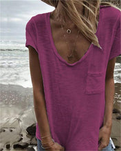 Load image into Gallery viewer, V Neck Casual Pocket Tops Beach Summer Women Holiday Daily Blouse