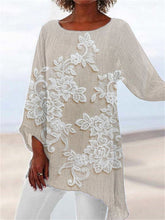 Load image into Gallery viewer, Vintage Floral Lace Embroidered Linen Blend Flowy Tunic