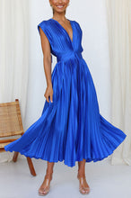 Load image into Gallery viewer, Hello Gorgeous Satin Pleated Midi Dress