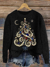 Load image into Gallery viewer, Elegant Christmas Tree Jewel Art Cozy Knit Sweater