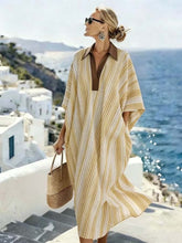 Load image into Gallery viewer, Women'S Casual Loose Striped Cotton And Linen Dress