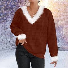 Load image into Gallery viewer, Women&#39;s Fluffy Holiday Waffle Sweatshirt.