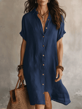 Load image into Gallery viewer, Modern Boho Effortless Black Linen Relaxed Midi Dress