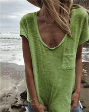 Load image into Gallery viewer, V Neck Casual Pocket Tops Beach Summer Women Holiday Daily Blouse