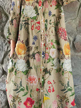 Load image into Gallery viewer, Women's Elegant Vintage Floral Print Shirt Style Cotton and Linen Dress