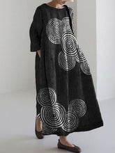 Load image into Gallery viewer, Sea Waves Ripples Japanese Lino Art Linen Blend Maxi Dress